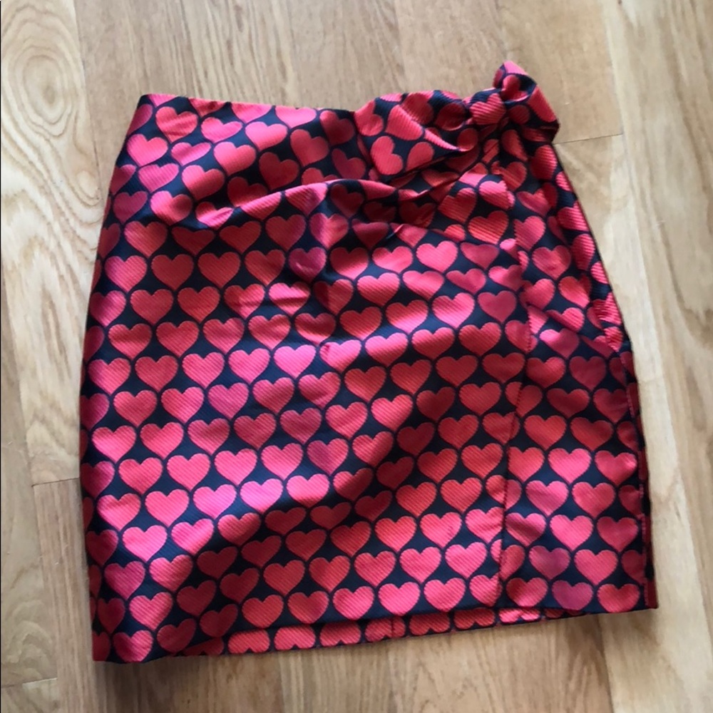 NWT Jcrew red heart mini skirt